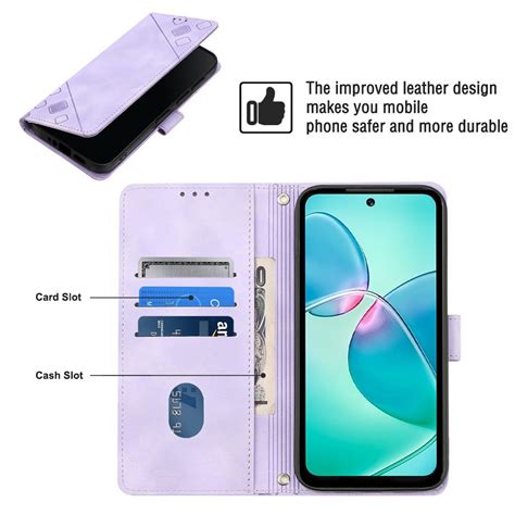 For Infinix Hot Play Hot Play Nfc Skin Feel Embossed Leather Phone Case Light Purple