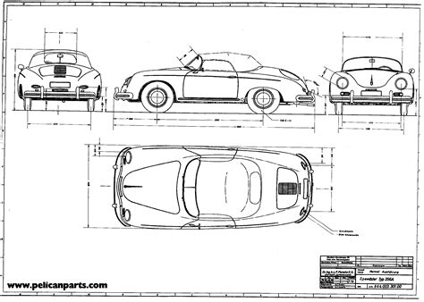 Pelican Parts Original German 356 Speedster Blueprint