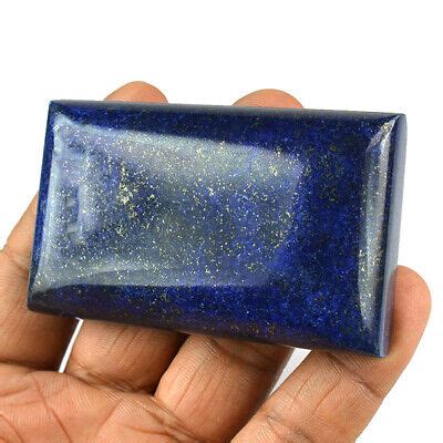 775 Ct Natural Gold Flakes Blue Lapis Lazuli Rectangle Cabochon Healing