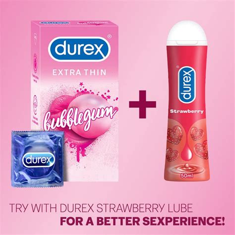 Durex Extra Thin Bubblegum Condoms For Men 10 Pcs Beauty Mind Ll