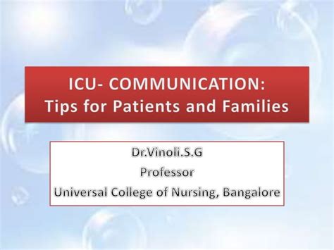 Icu Communication Tips Ppt