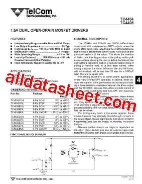 TC4404COA Datasheet PDF TelCom Semiconductor Inc