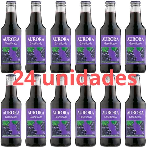 Caixa c 24 un Suco de Uva Integral Gaseificado Aurora Serra Gaúcha 275