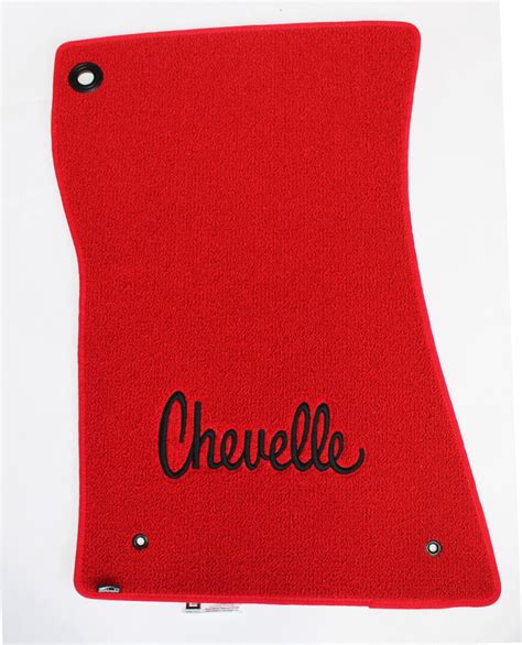 New 1968 1972 Chevelle Floor Mats Red Carpet Embroidered Script Logo