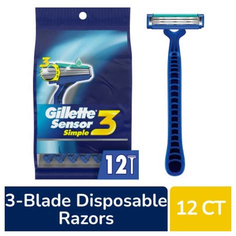 Gillette Sensor3 Simple Men S Disposable Razors 12 Ct Smiths Food