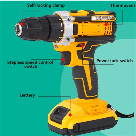 20v Cordless Power Drill Machine Li Ion Battery 12v Electric