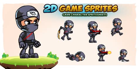 Ninja 2D Game Character Sprites by DionArtworks | Codester