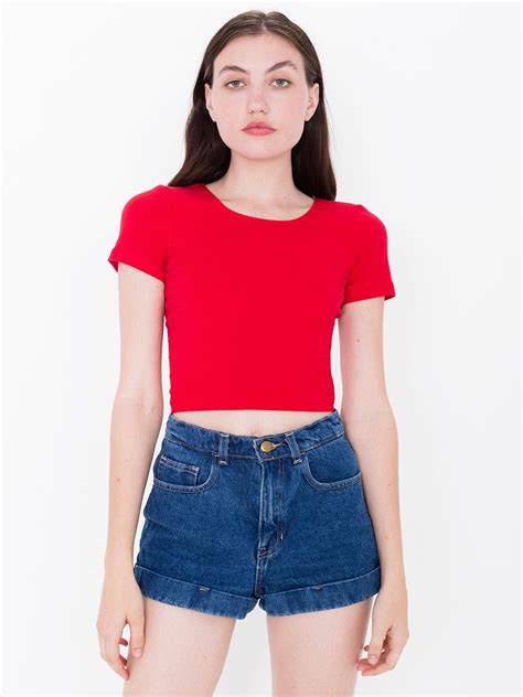 Cotton Spandex Jersey Crop Tee American Apparel Crop Top American Apparel American Apparel Tops