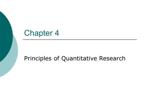 Principles Of Quantitative Research