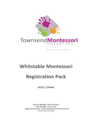 Fillable Online Whitstable Montessori Fax Email Print Pdffiller