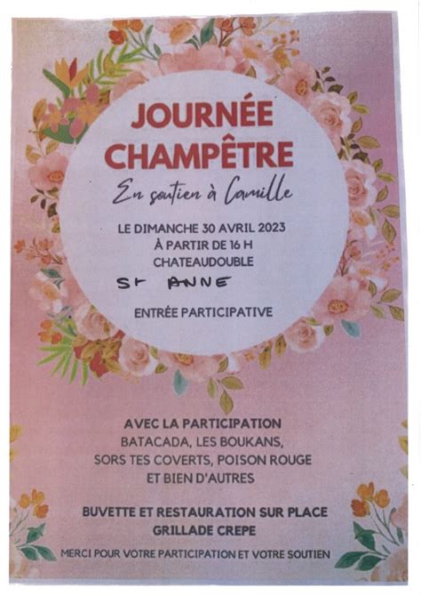 Journée champêtre le 30 avril 2023 Châteaudouble