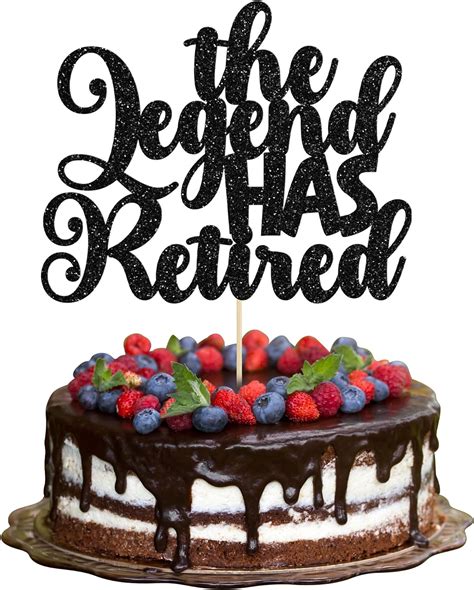 Amazon Gyufise 1Pc The Legend Has Retired Cake Topper Glitter