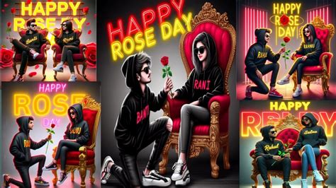 Happy Rose Day Name Video Editing Rose Day Couple Tshirt Name Video Kaise Ai Photo Editing