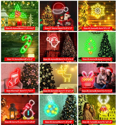 Set of 12 Christmas neon signs | buy xmas decoration