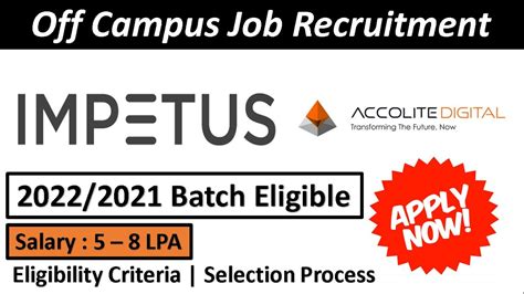 Accolite Digital IMPETUS Recruitment 2022 2021 Off Campus Hiring