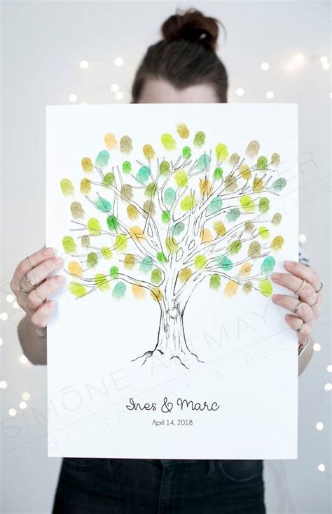 Fingerprint Poster Hochzeit Baum Mit Herz G Stebuch Hochzeit Baum