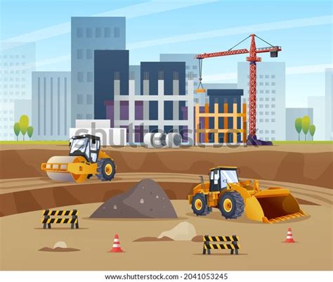 Cartoon Construction Site Background