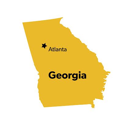 Us State With Capital City Georgia Stock Illustration - Download Image ...