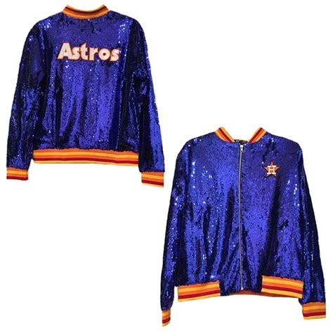 Bomber Blue Houston Astros Sequin Jacket Jackets Masters