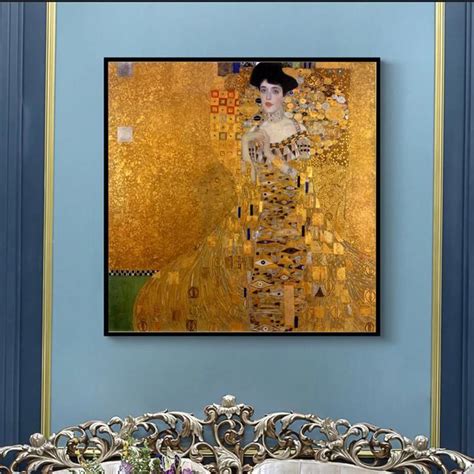 Gustav Klimt The Lady In Gold Lady With Fan Fine Art Canvas Posters