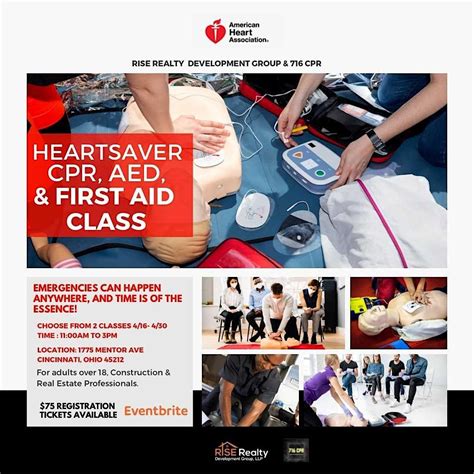 American Heart Association Heartsaver Cpr Aed And First Aid Class 1775 Mentor Ave Cincinnati