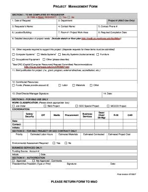 Fillable Online Gc Maricopa Project Management Form Glendale