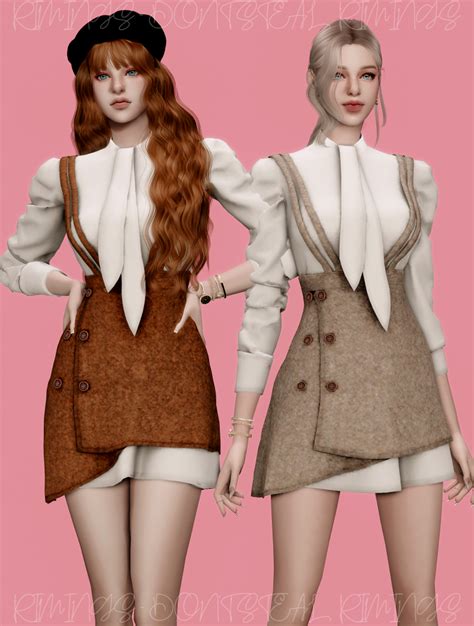 Rimings Blouse Suspender Bustier Dress Set By Rimings The Sims