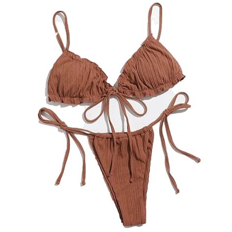 Para Praia I Thg Bikini Sexy Push Up Costumi Da Bagno Donne