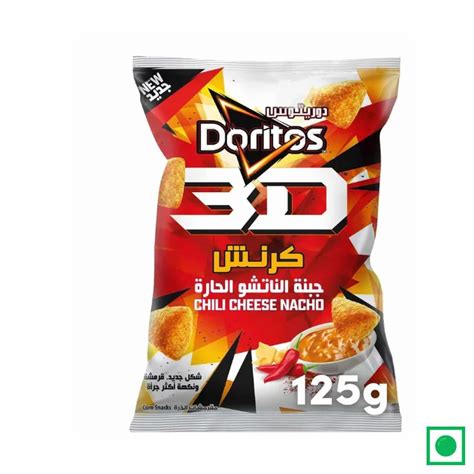 Doritos 3d Chili Cheese Nacho Corn Snacks 125g Imported Tortilla Chips Tortillas Veg Nachos