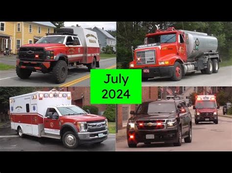 Fire Trucks Police Cars And Ambulances Responding Compilation July