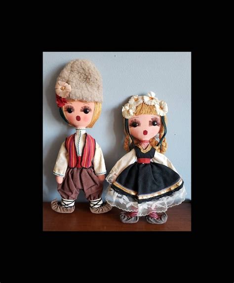 Vintage Its a Small World Style Folk Art Wall Hanging Dolls. - Etsy