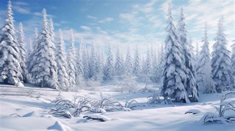 Premium Photo | SnowCovered Trees Background