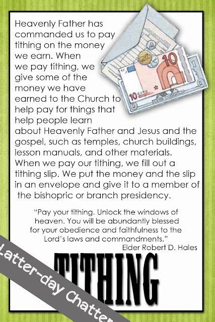 Latter Day Chatter I Am A Mormon Tithing Tithing Lesson Tithing Fhe Lessons