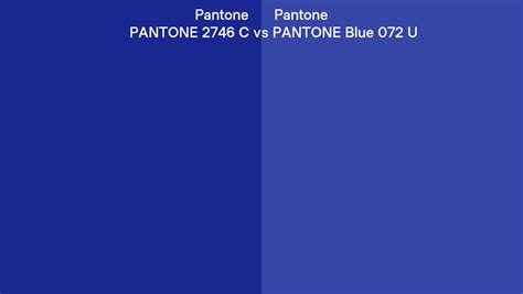 Pantone 2746 C Vs Pantone Blue 072 U Side By Side Comparison