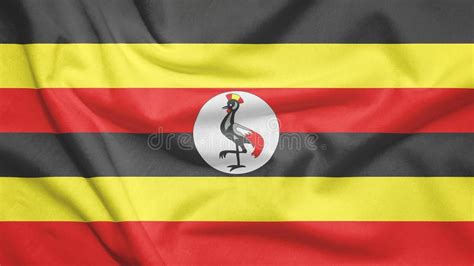 Uganda Flag with Fabric Texture Stock Photo - Image of poster, flag ...