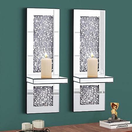 Amazon Aeveco Crystal Crush Diamond Mirrored Candle Sconces