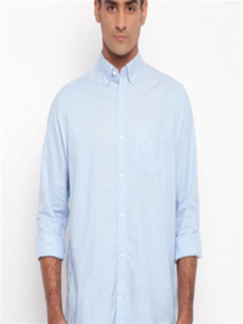 Buy Gant Men Blue Regular Fit Solid Casual Shirt Shirts For Men