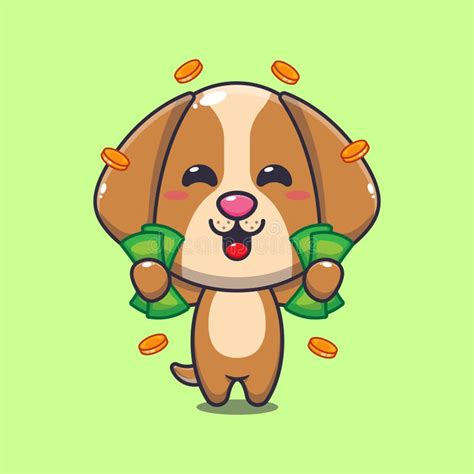 Ilustración Vectorial De Dibujos Animados De Dinero De Perro