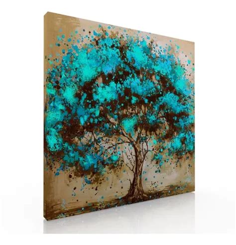 Cuadro Decorativo Moderno Para Sala Árbol Turquesa