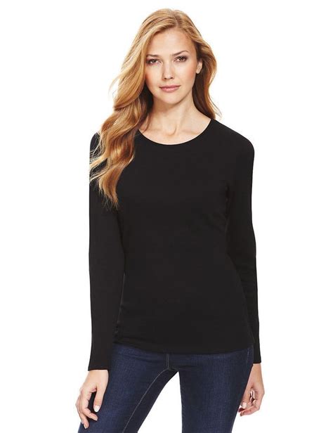 Marks And Spencer Womens Pure Cotton Long Sleeve Top New Mands Crew Neck T