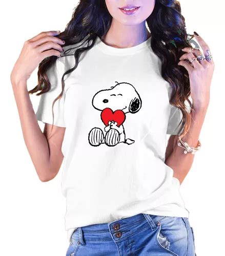 Playera Snoopy Coraz N Personalizada Amor Personaje Moda Cuotas Sin