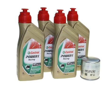 Öl Wechselset 4 Liter Castrol SAE 10W 50 Power 1 Racing 4T inkl