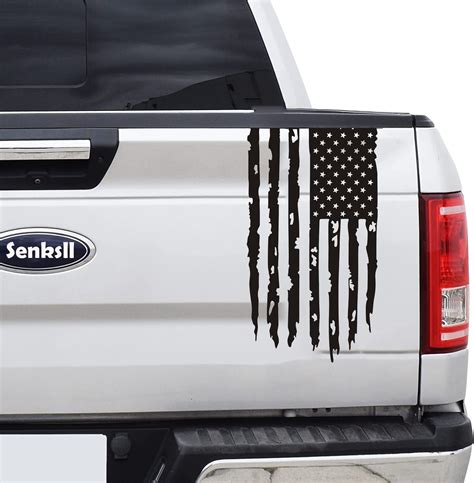 Buy Senksll Distressed American Usa Us Truck Tailgate Vinyl Decal