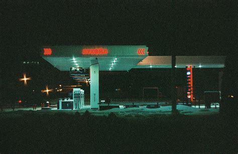 Lighted Gas Station · Free Stock Photo