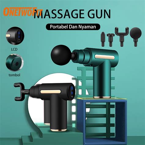 Jual Onetwofit Massage Gun Alat Pijat Elektrik Pijat Getar Deep Tissue