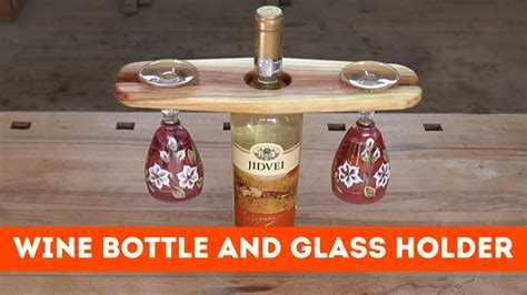 Diy Wood Wine Bottle And Glass Holder How To Make Youtube