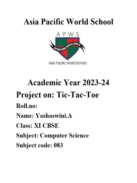 Asia Pacific World School | PDF