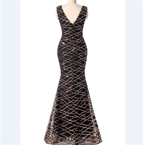 New Catwalk Women S Sequin Fishtail Long Dress Banquet Host