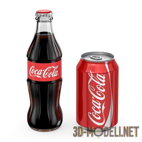 3D модель – Бутылка и банка «Coca-Cola»
