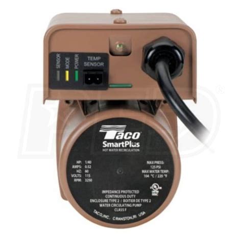 Taco 006 IQB4 006 SmartPlus 1 40 HP Hot Water Recirculation Pump Bronze With Smart